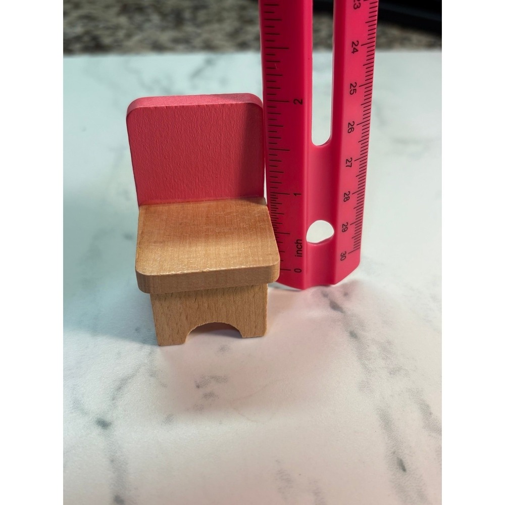 Wooden Miniature Dollhouse Dining Room Table with Chairs - Picture 7 of 9